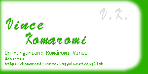 vince komaromi business card